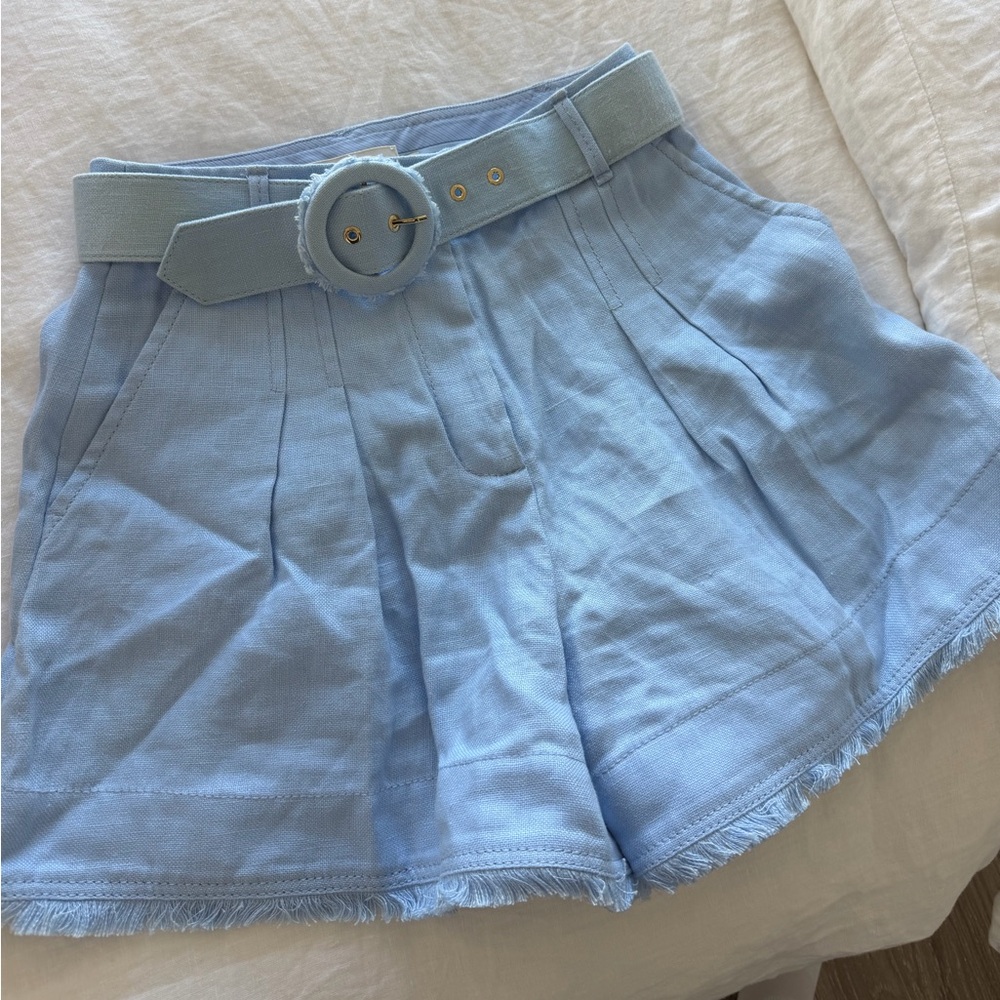 Zimmermann Light Blue High Waist Women's Shorts